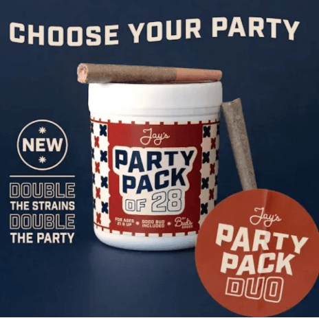 Source image for Jay's Party Pack Duo 28 Preroll Pack - Scotch & Soda  | Lemon Cherry Gelato